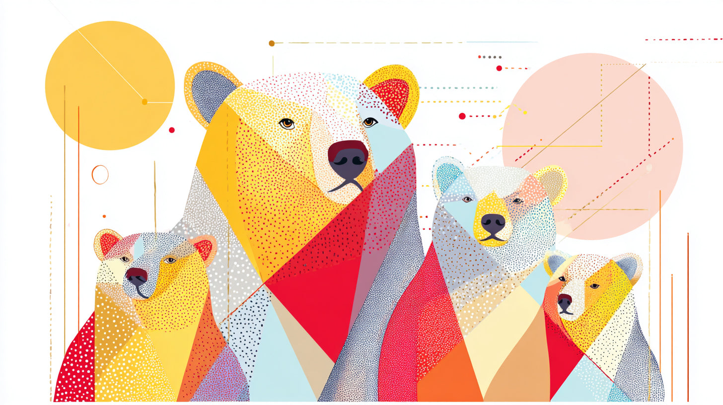 Bear Geometric Wall Art 001 for Nursery | Print or Framed