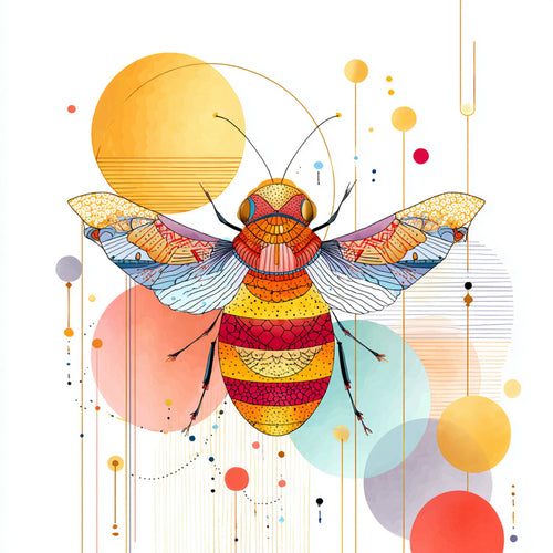Geometric Bee Wall Art 002 | Home & Nursery Decor