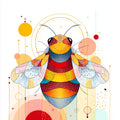 Geometric Bee Wall Art 003 | Home & Nursery Decor