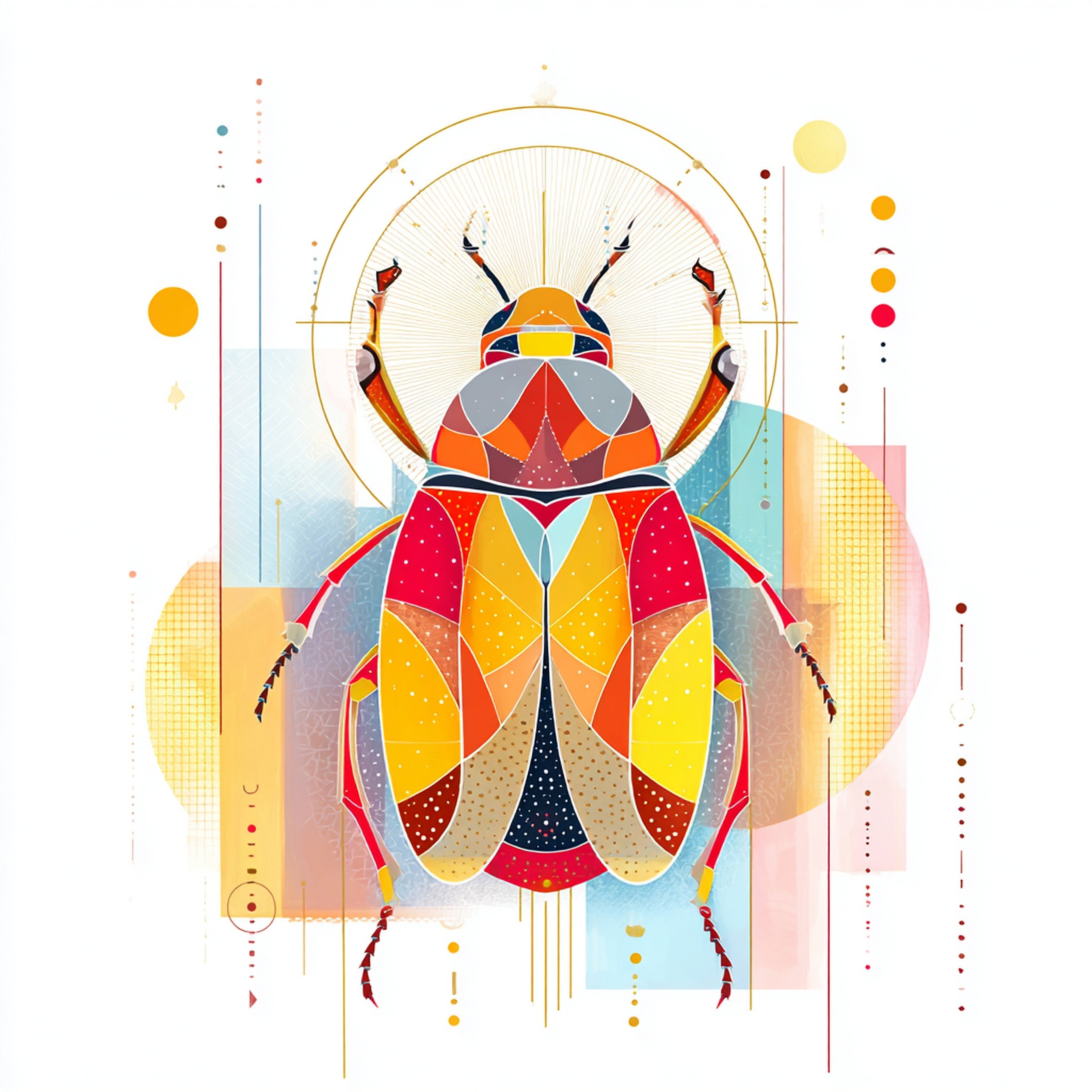 Geometric Beetle Wall Art 001 | Home & Nursery Decor
