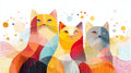 Cat Geometric Wall Art 002 for Nursery | Print or Framed