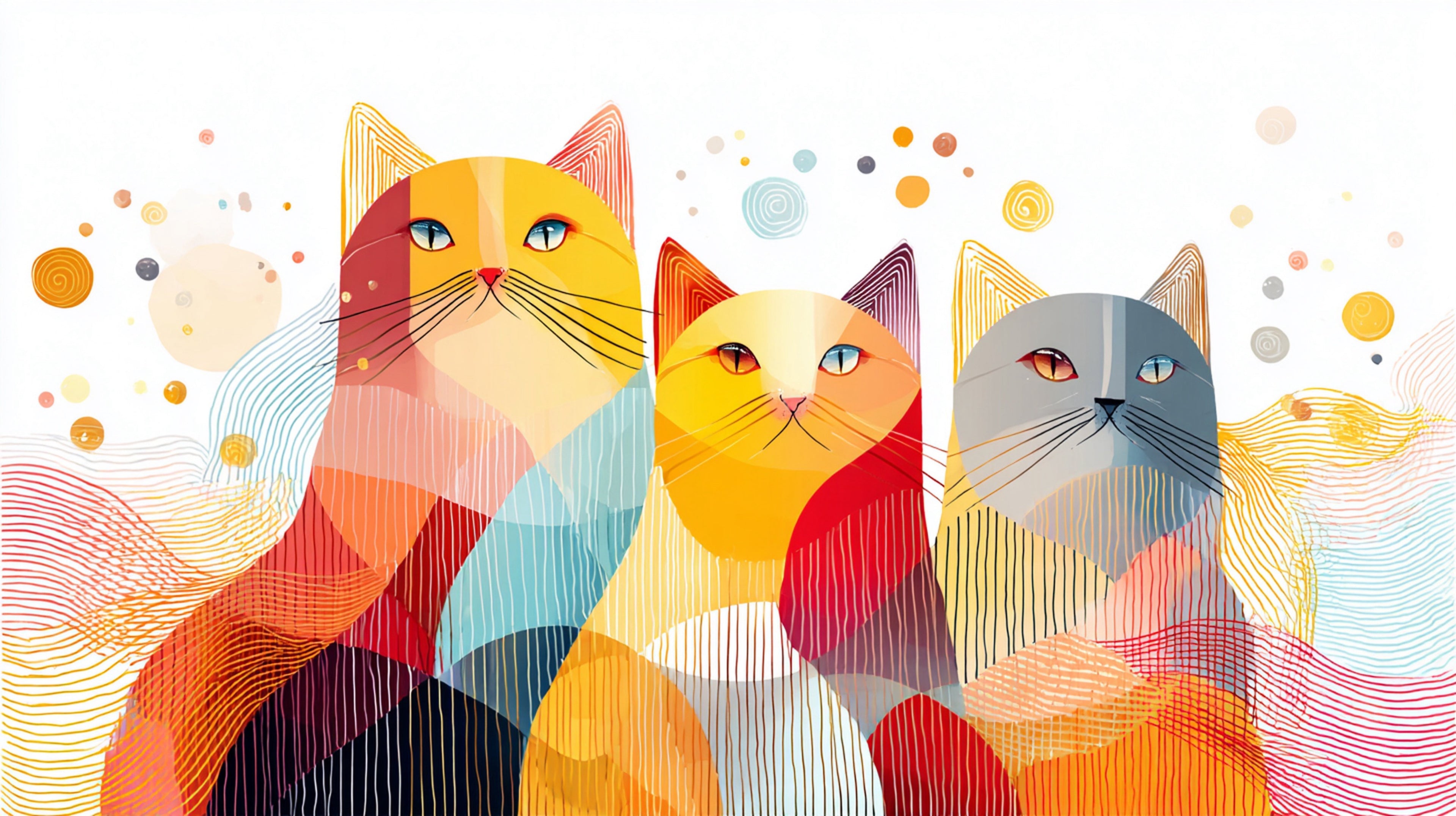 Cat Geometric Wall Art 002 for Nursery | Print or Framed
