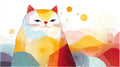 Geometric Cat Wall Art 004 | Home & Nursery Decor