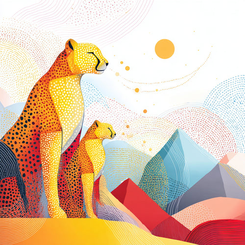 Geometric Cheetah Wall Art 001 | Home & Nursery Decor