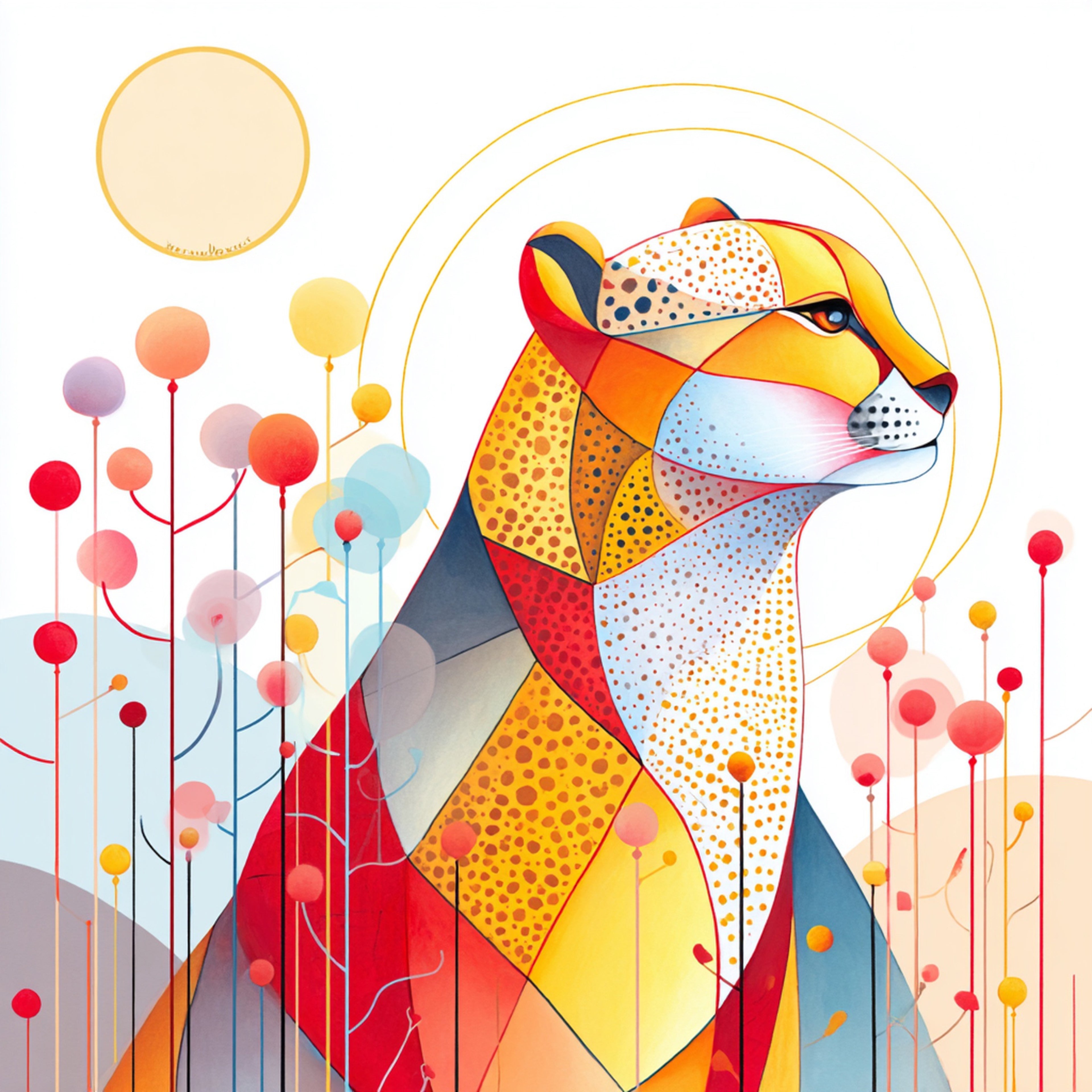 Geometric Cheetah Wall Art 003 | Home & Nursery Decor