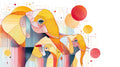 Elephant Geometric Wall Art 004 for Nursery | Print or Framed