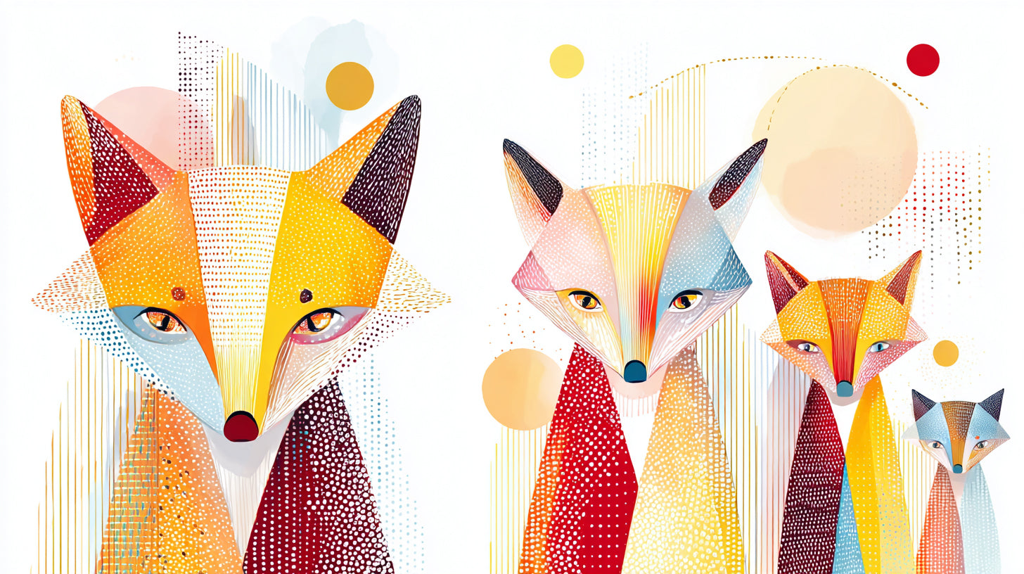 Fox Geometric Wall Art 001 | Print or Framed