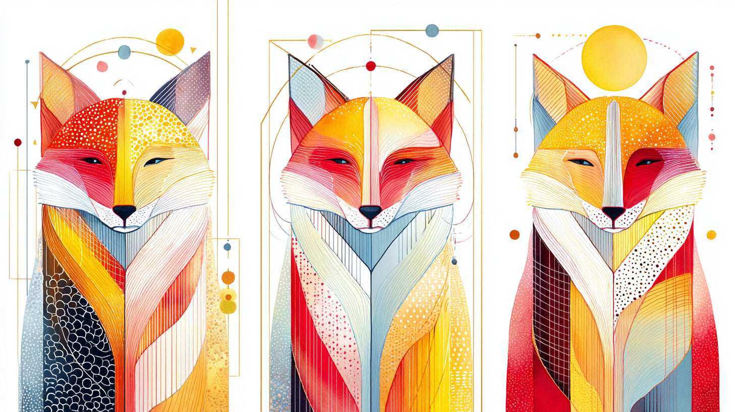 Geometric Fox Wall Art 002 | Home & Nursery Decor