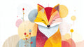 Geometric Fox Wall Art 003 | Home & Nursery Decor
