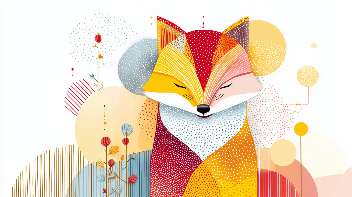 Geometric Fox Wall Art 003 | Home & Nursery Decor
