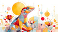 Gecko Geometric Wall Art 001 for Nursery | Print or Framed