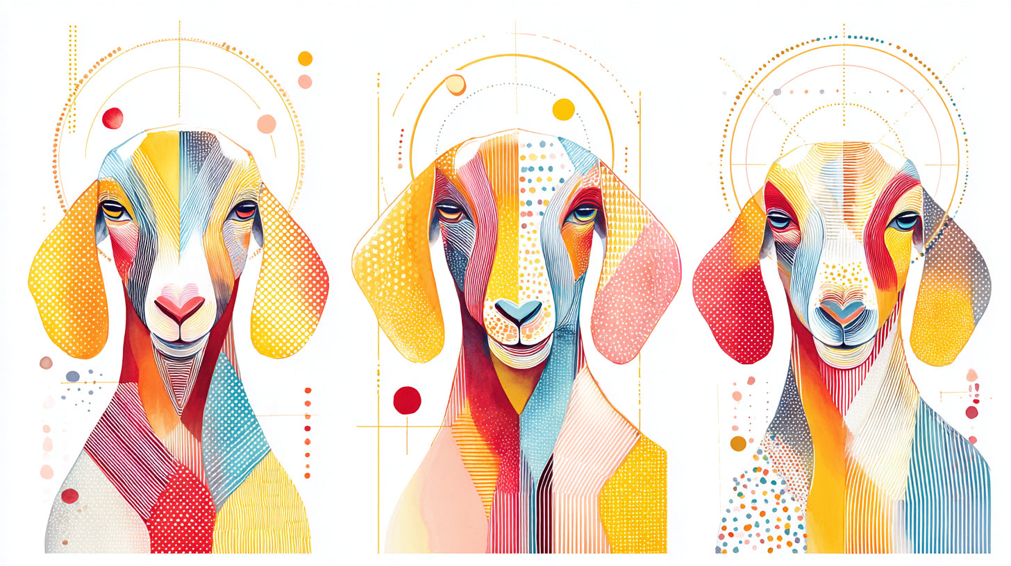 Goat Geometric Wall Art 002 | Print or Framed
