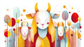 Goat Geometric Wall Art 003 | Print or Framed