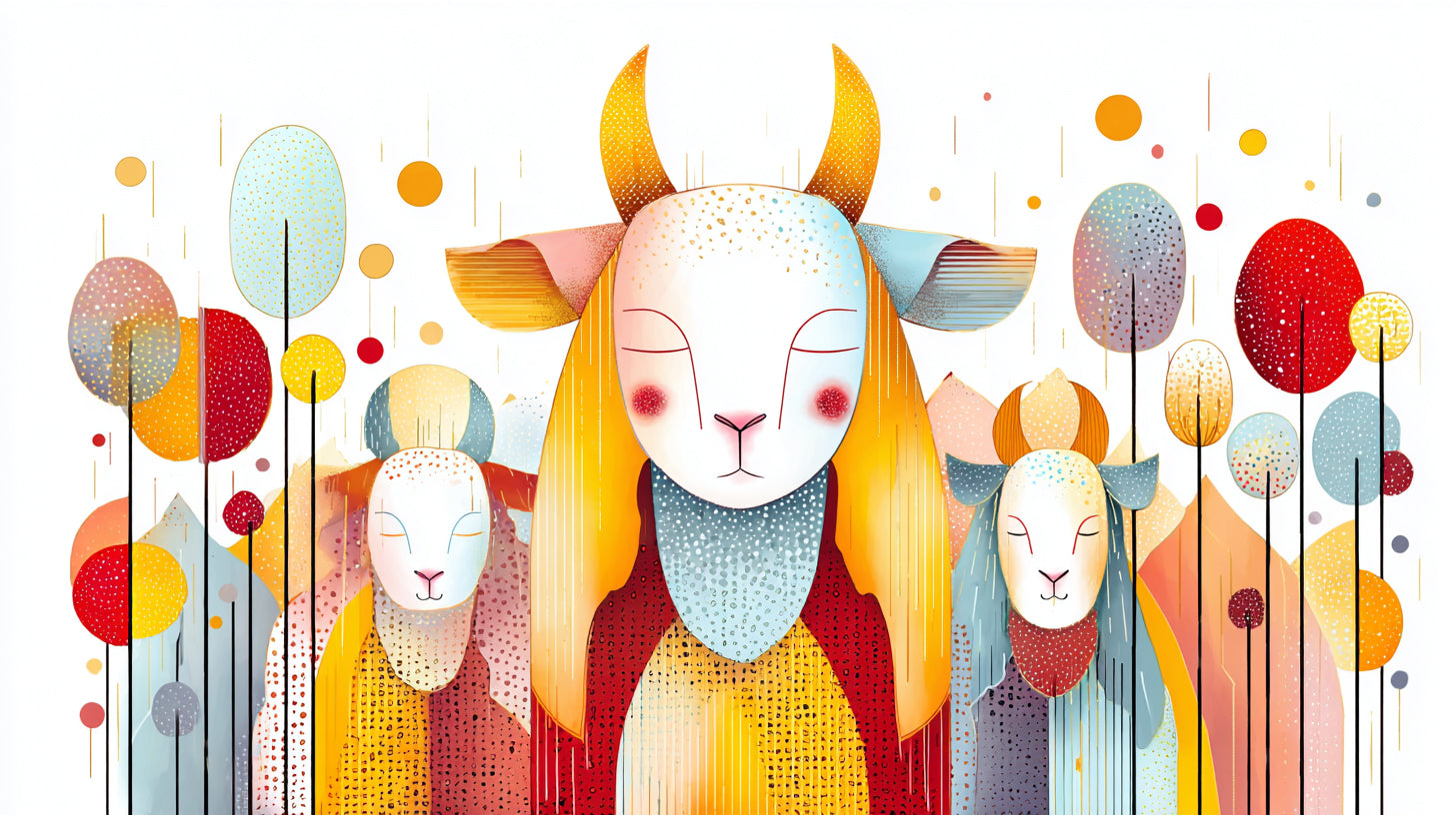 Goat Geometric Wall Art 003 | Print or Framed
