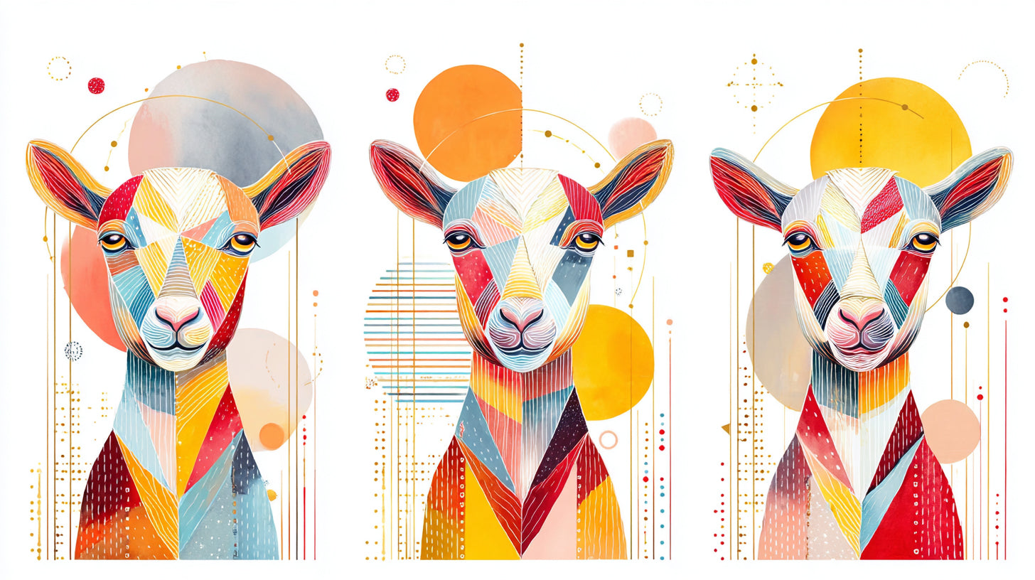 Goat Geometric Wall Art 004 | Print or Framed