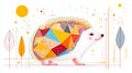 Hedgehog Geometric Wall Art 001 | Print or Framed