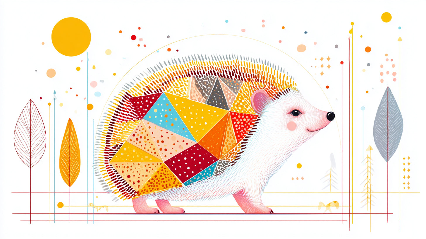 Hedgehog Geometric Wall Art 001 | Print or Framed