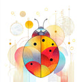 Geometric Ladybug Wall Art 004 | Home & Nursery Decor