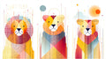 Lions Geometric Wall Art 002 for Nursery | Print or Framed