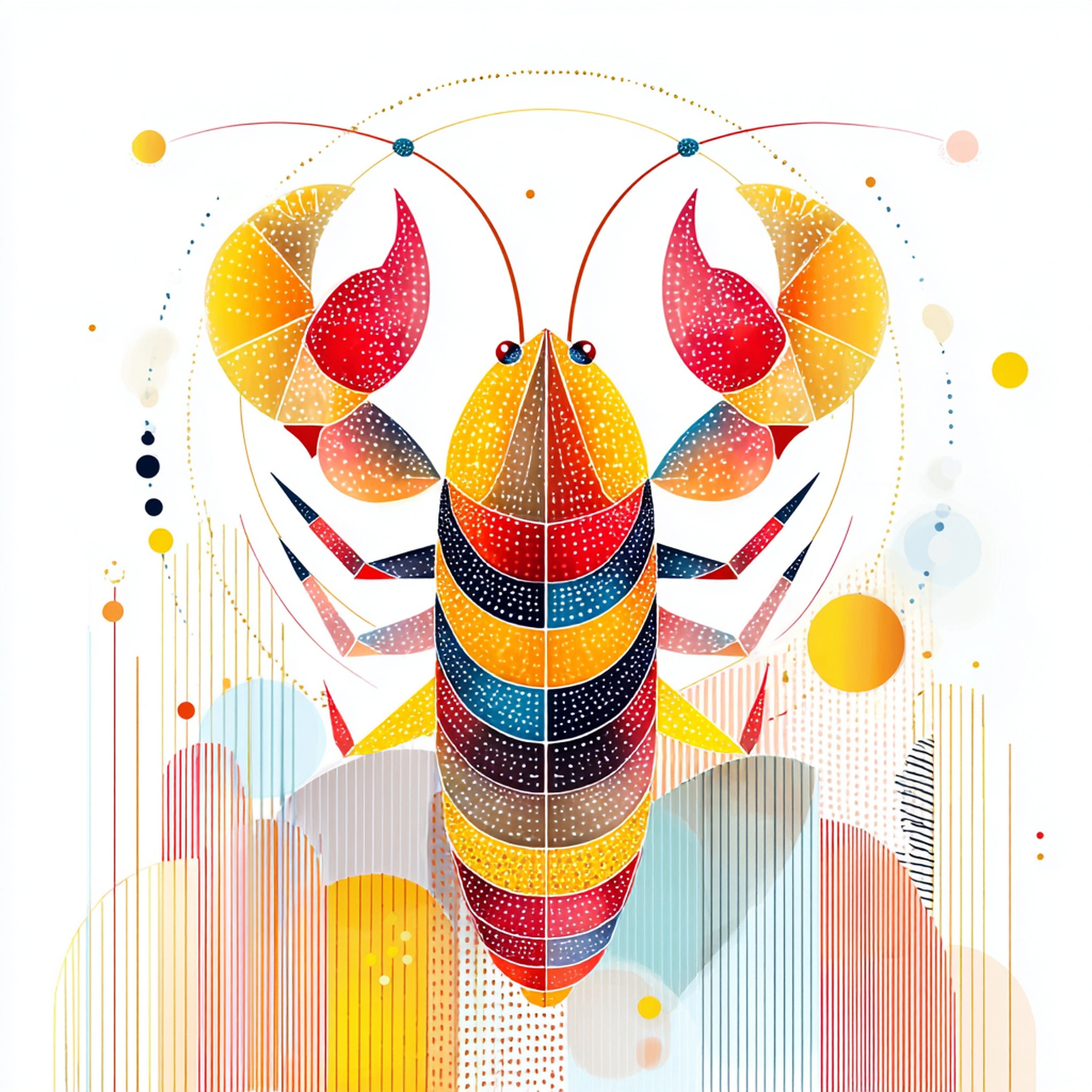 Geometric Lobster Wall Art 001 | Home & Nursery Decor