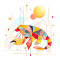 Geometric Lobster Wall Art 002 | Home & Nursery Decor