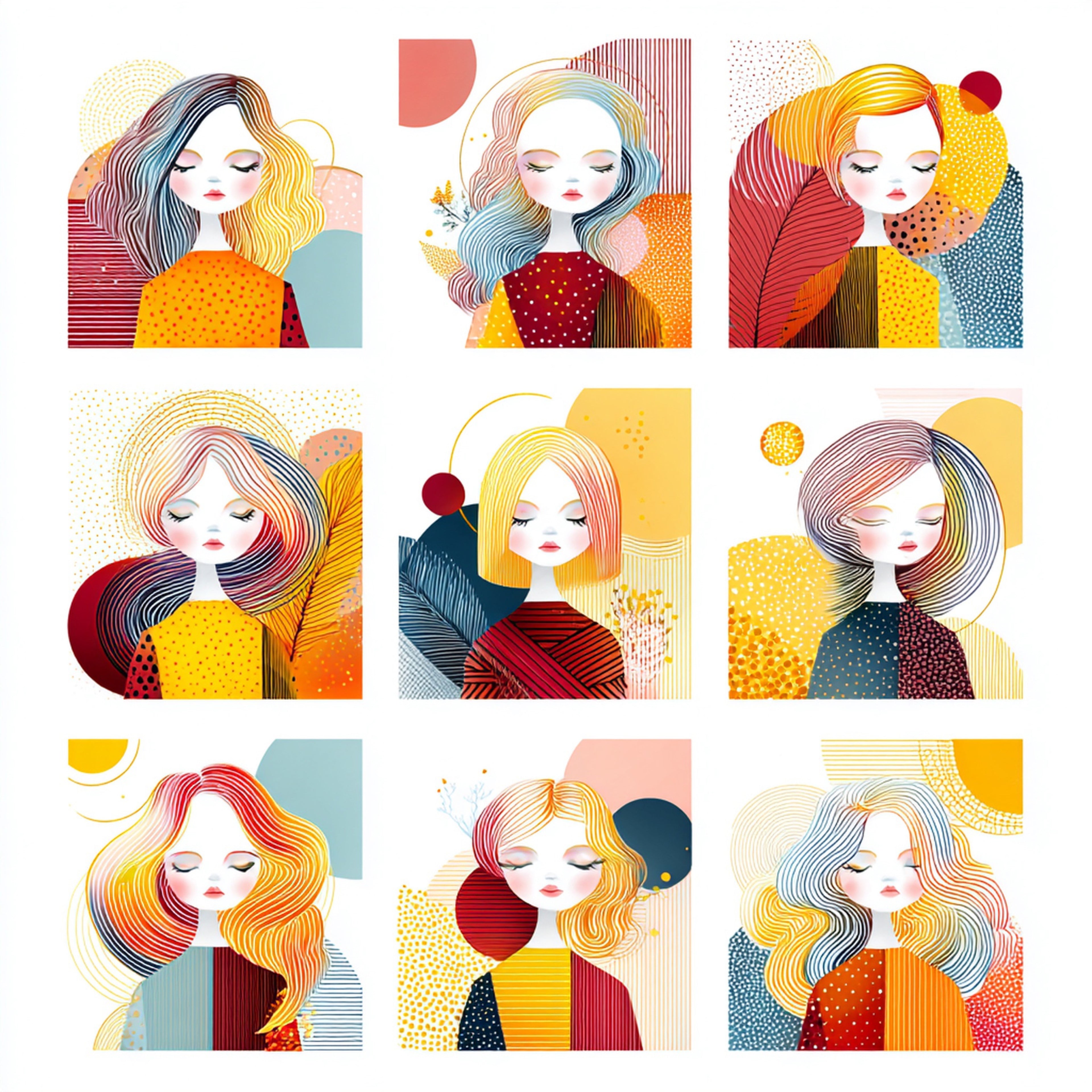Geometric People Wall Art 006 | Home & Nursery Decor