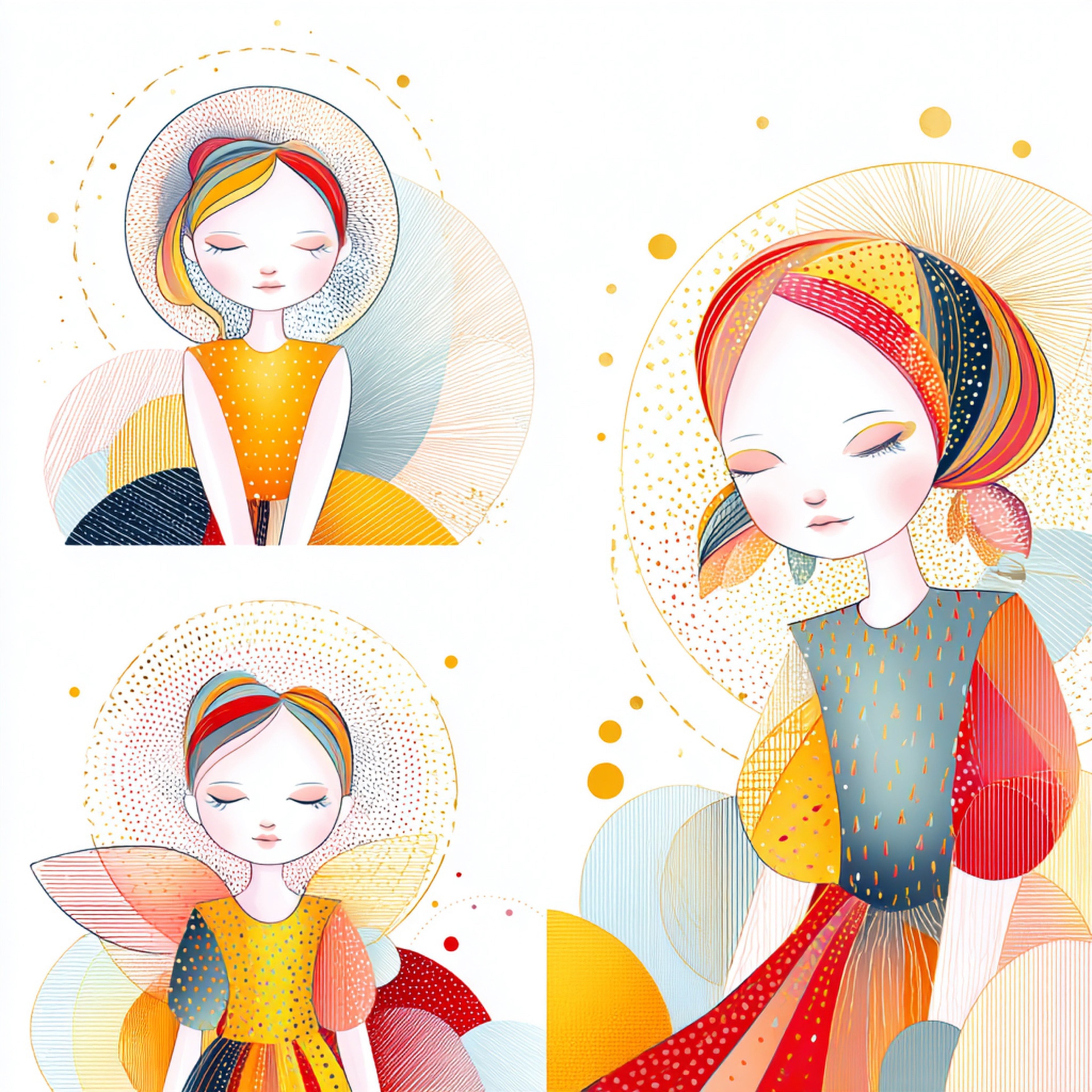 Geometric People Wall Art 007 | Home & Nursery Decor