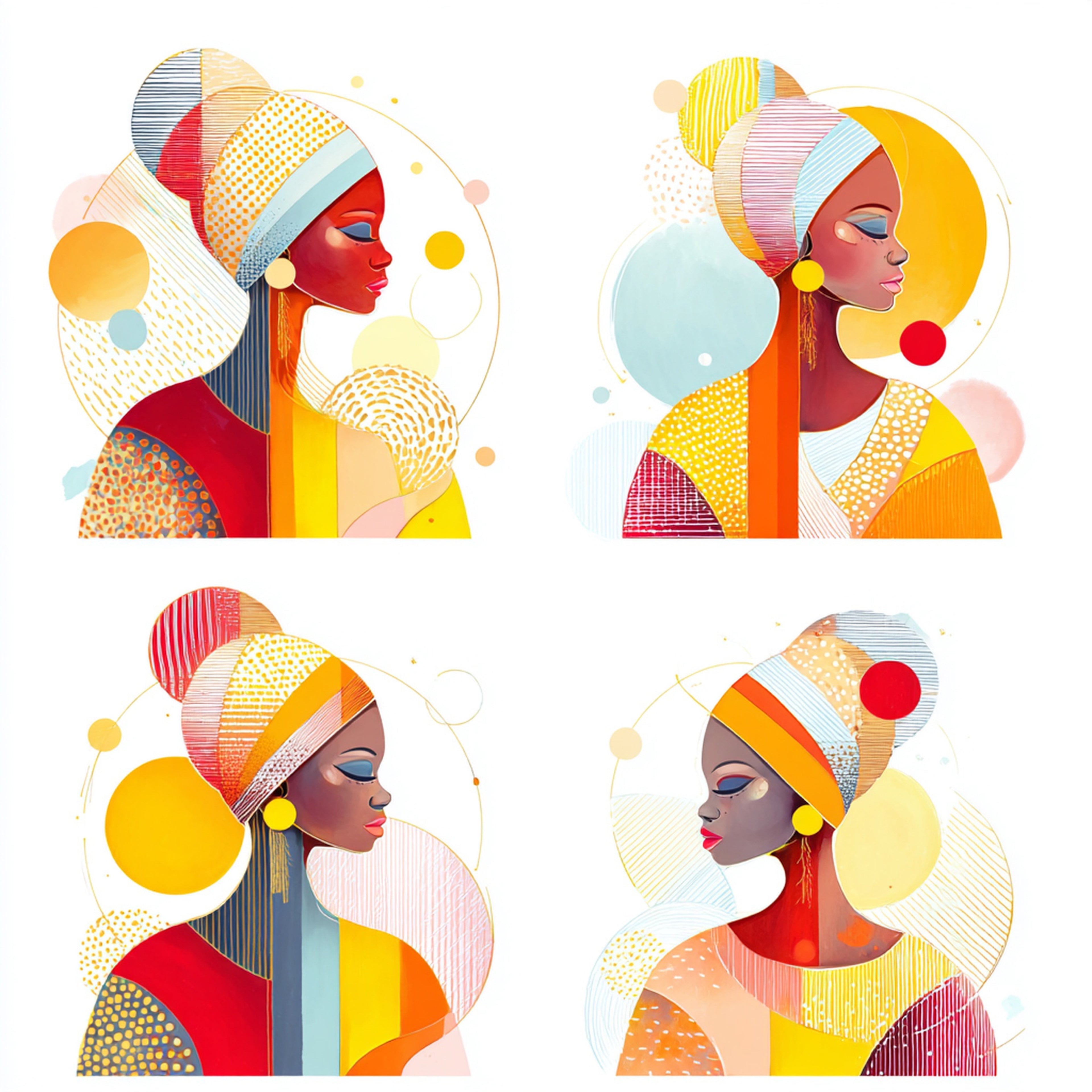 Geometric People Wall Art 009 | Home & Nursery Decor