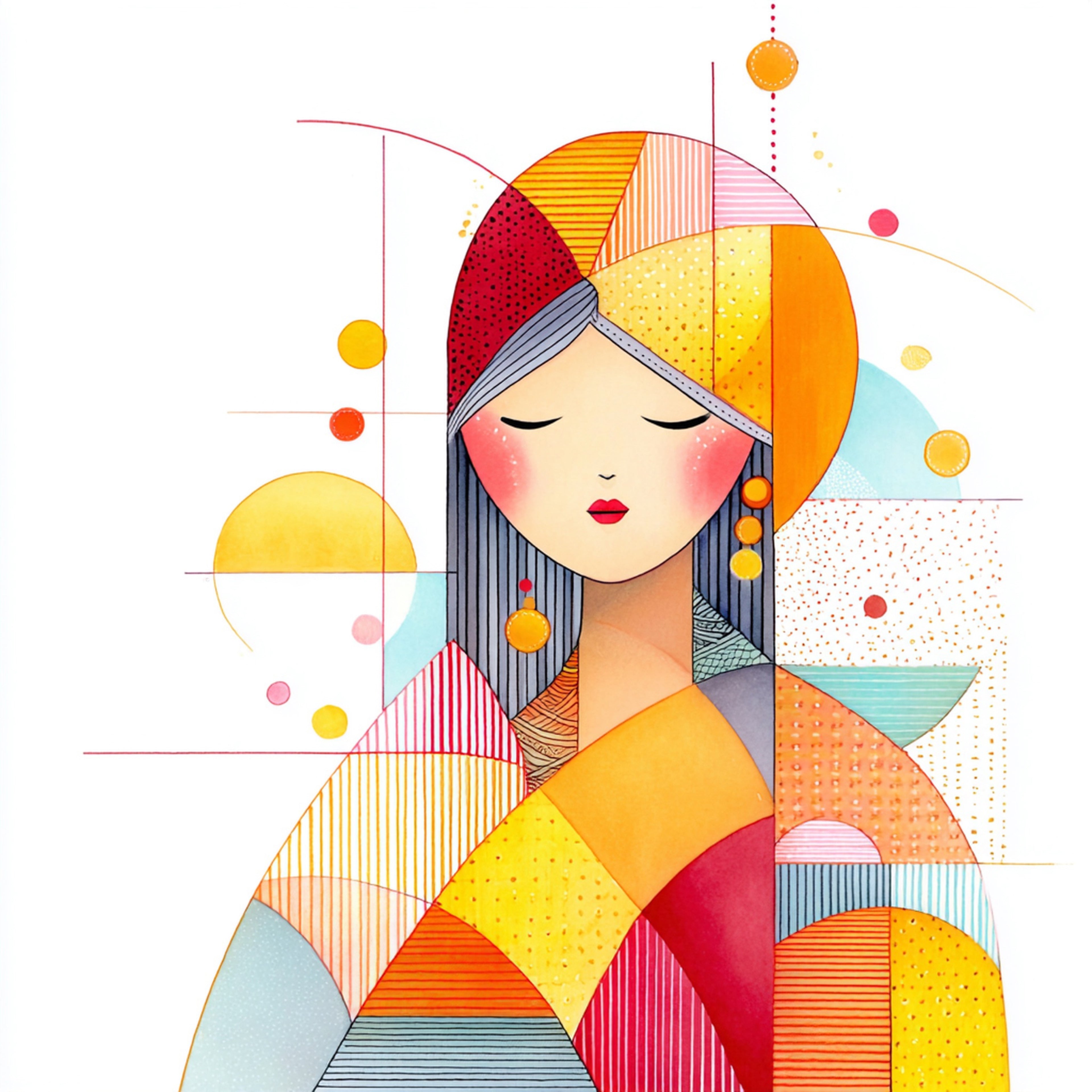 Geometric People Wall Art 023 | Home & Nursery Decor