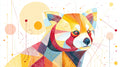 Geometric Red Panda Wall Art 003 | Home & Nursery Decor