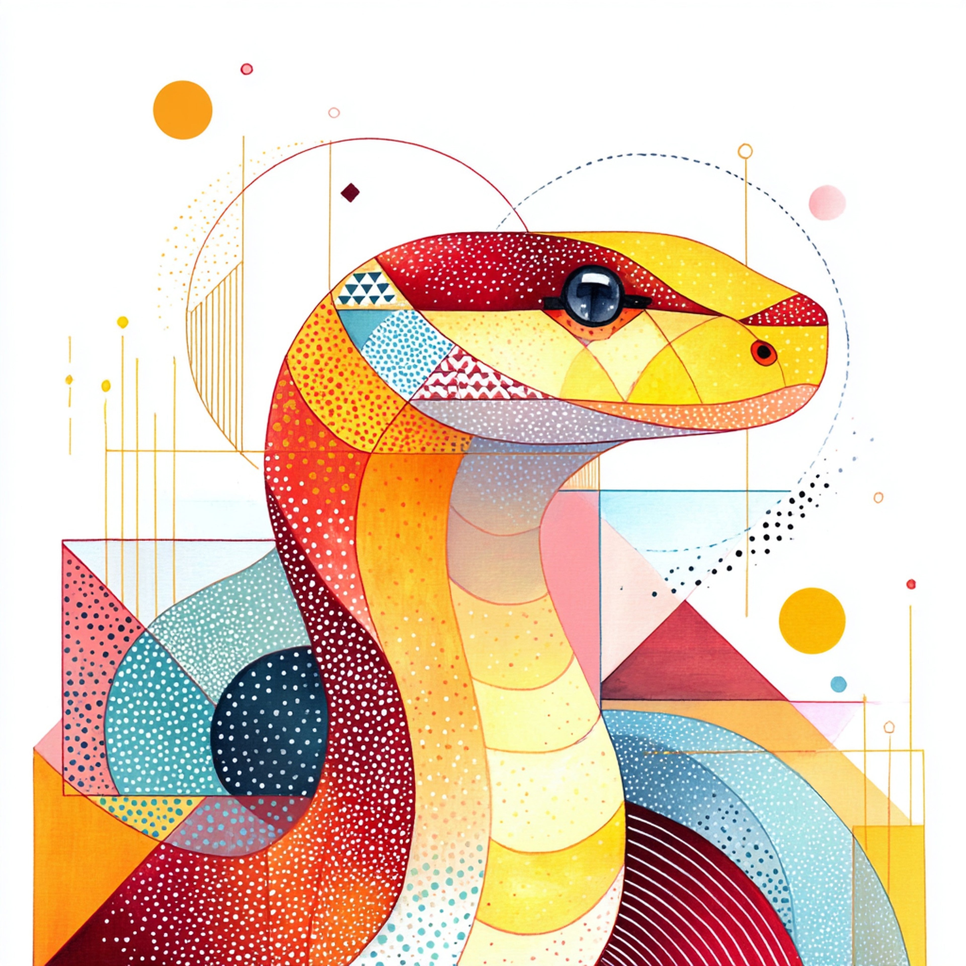 Geometric Snake Wall Art 001 | Home & Nursery Decor