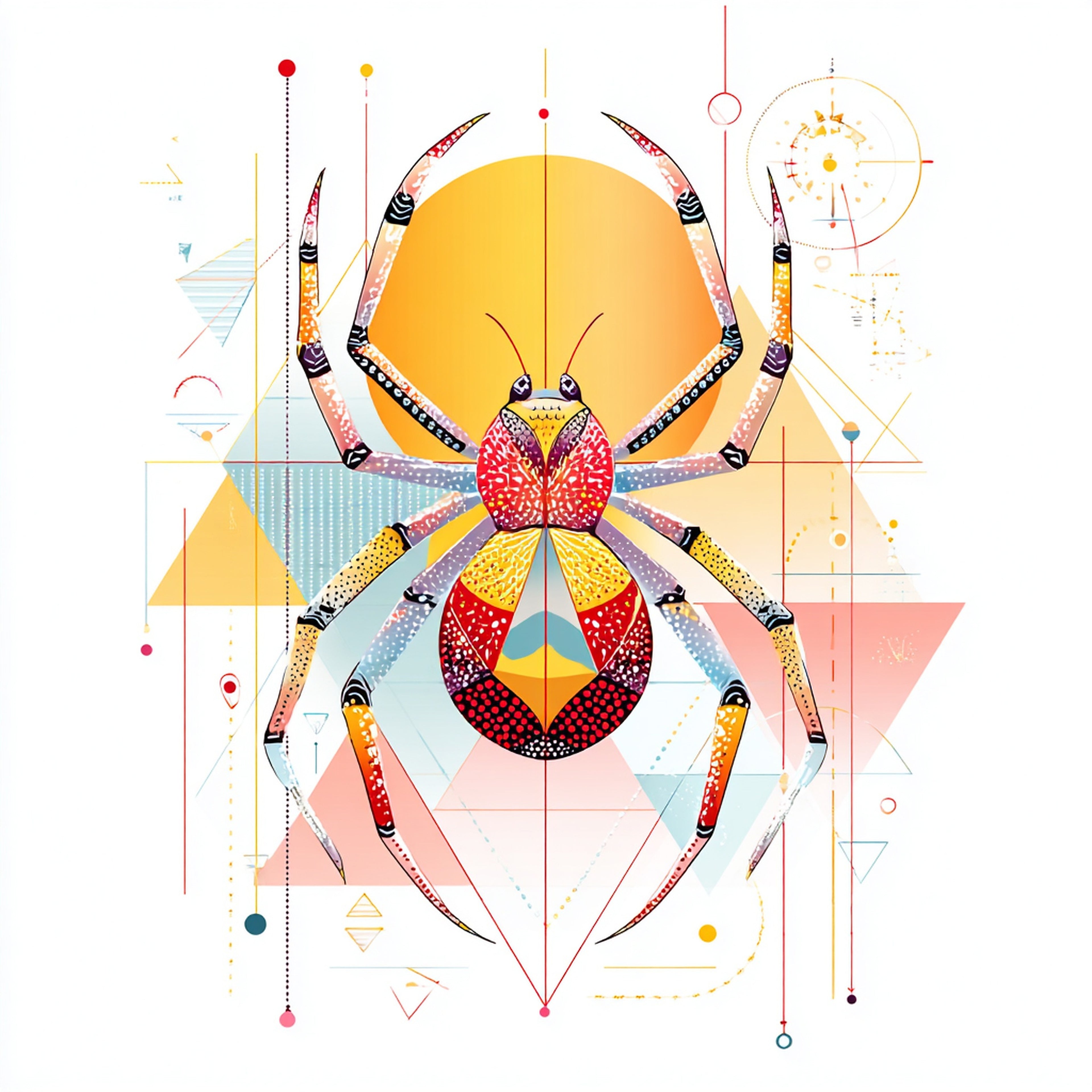 Geometric Spider Wall Art 001 | Home & Nursery Decor