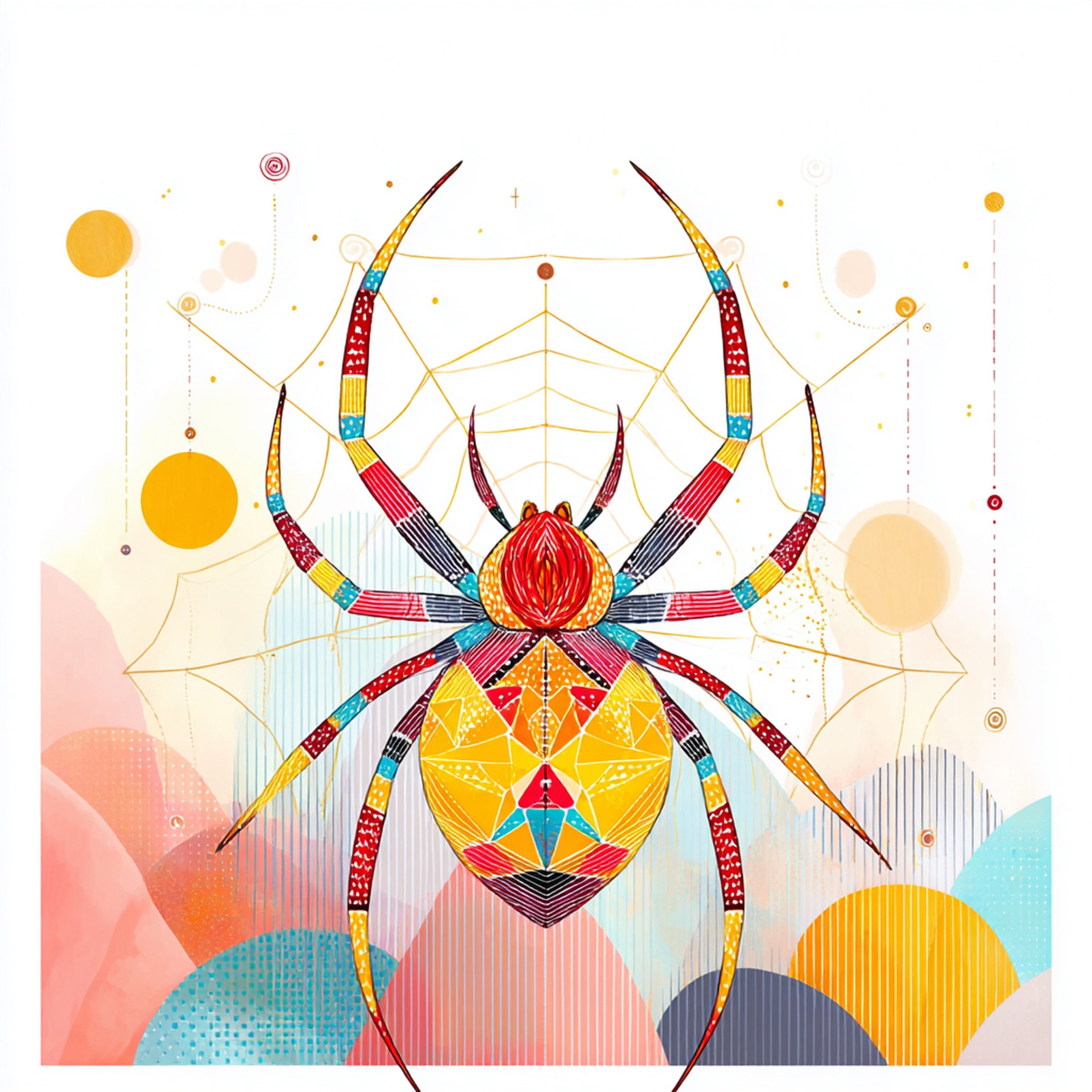 Geometric Spider Wall Art 002 | Home & Nursery Decor