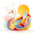 Geometric Swan Wall Art 001 | Home & Nursery Decor