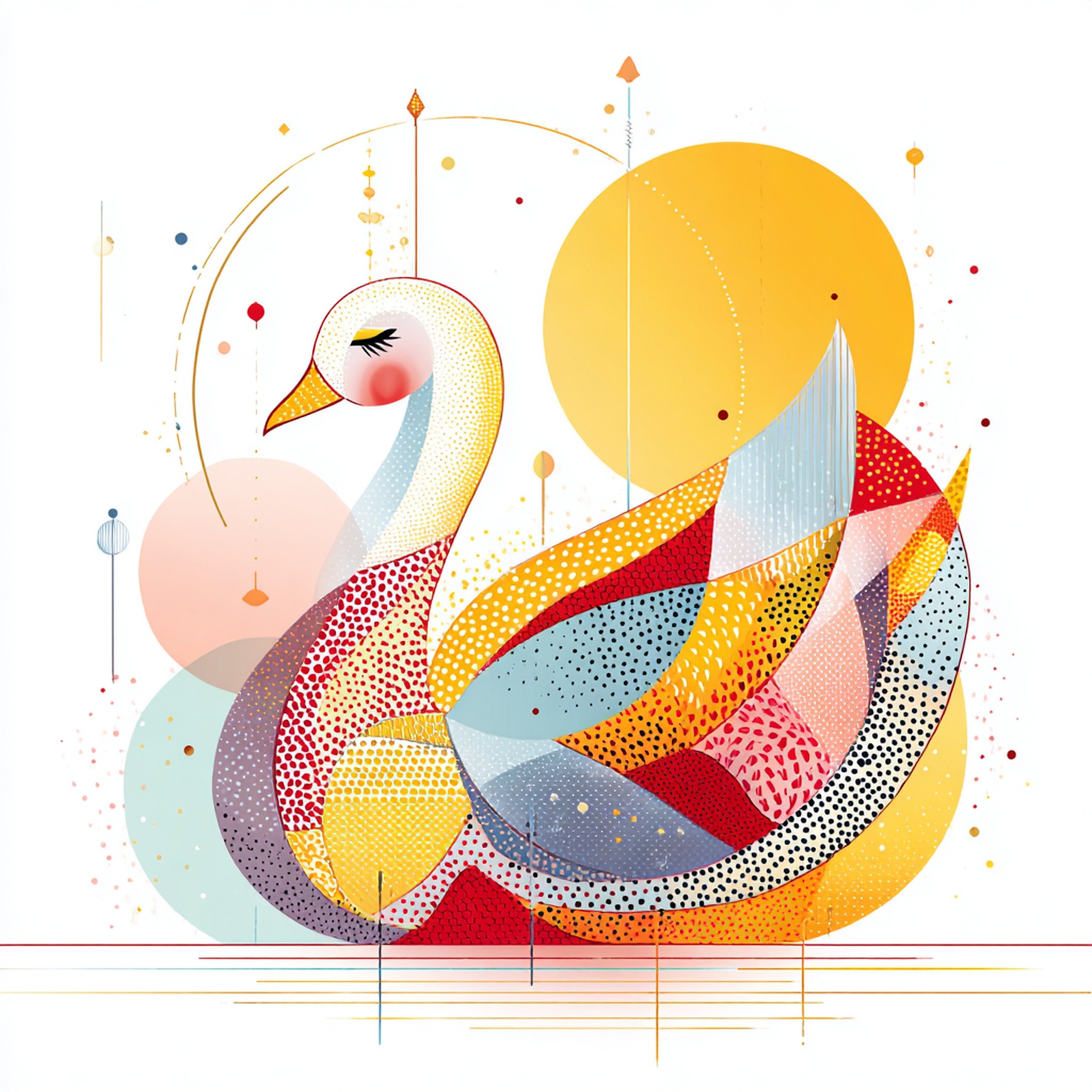 Geometric Swan Wall Art 001 | Home & Nursery Decor