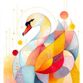 Geometric Swan Wall Art 002 | Home & Nursery Decor