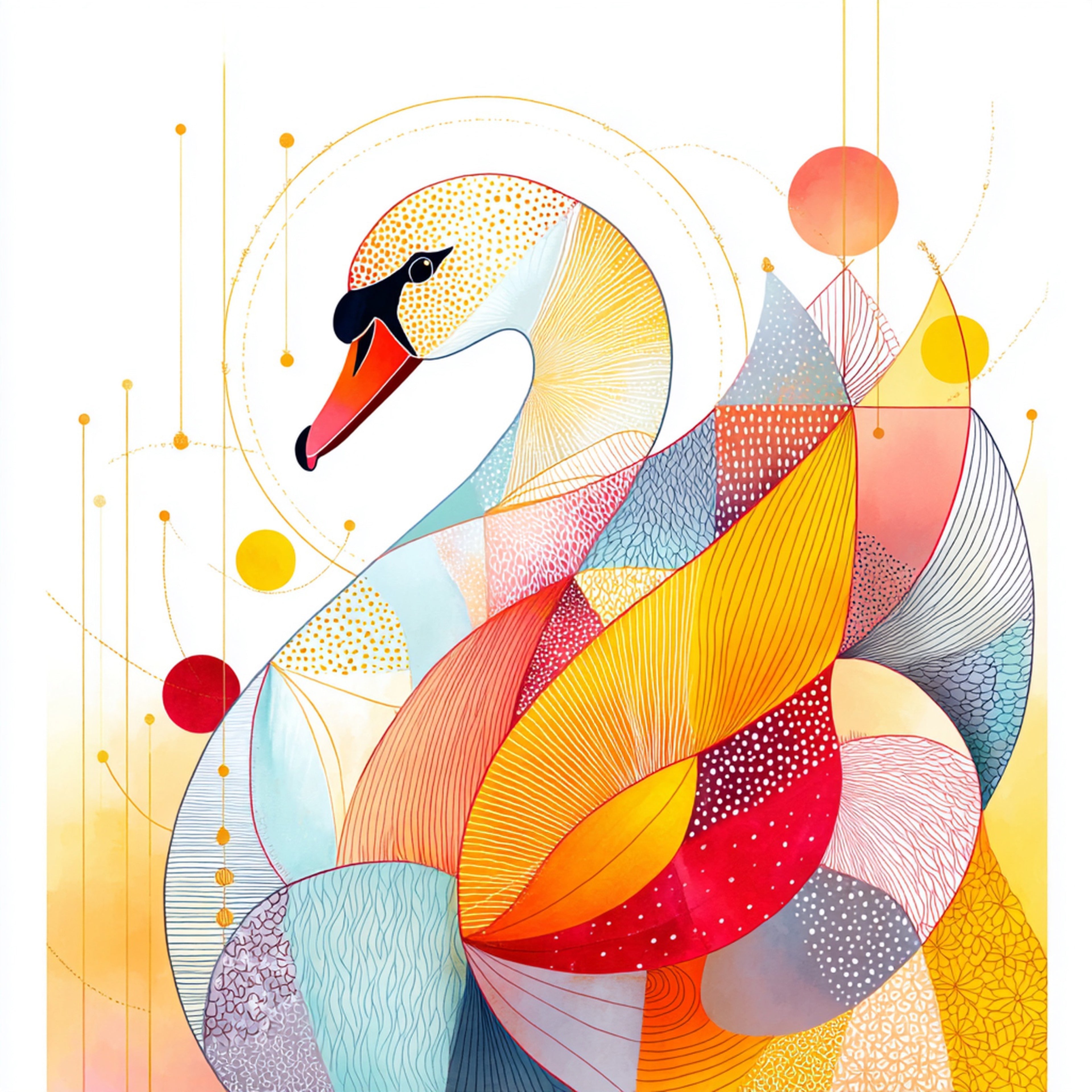 Geometric Swan Wall Art 002 | Home & Nursery Decor