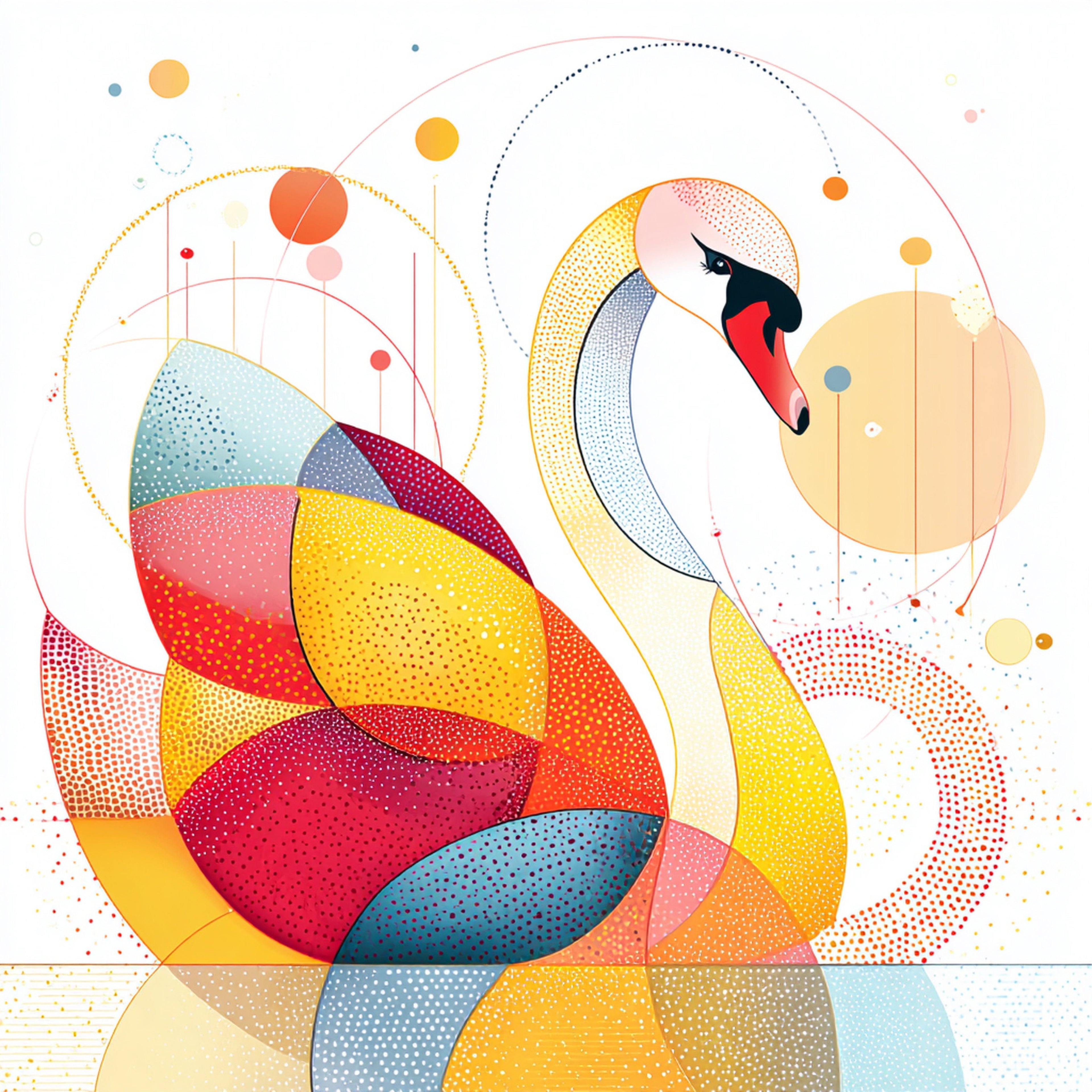 Geometric Swan Wall Art 003 | Home & Nursery Decor
