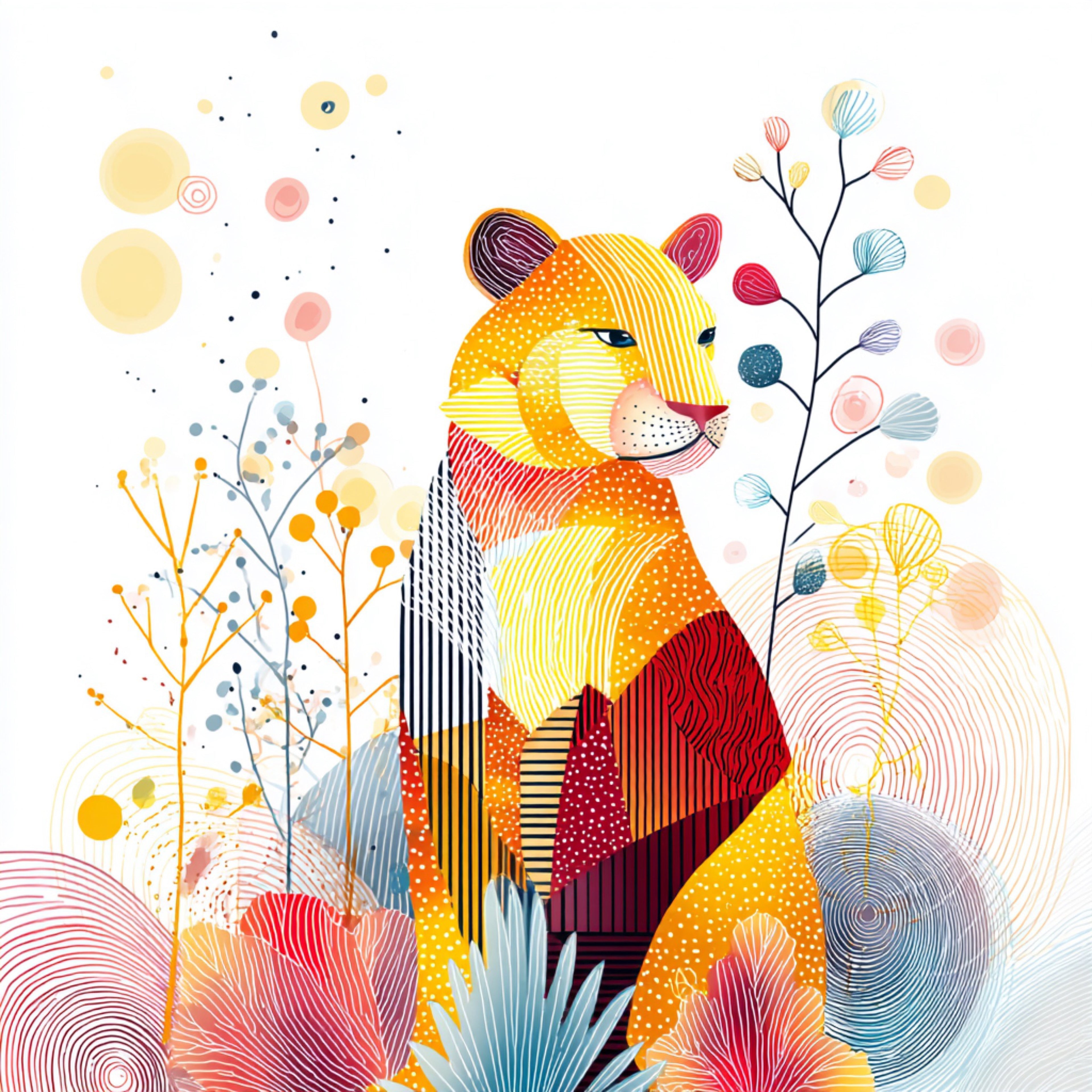 Geometric Tiger Wall Art 001 | Home & Nursery Decor