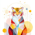 Geometric Tiger Wall Art 003 | Home & Nursery Decor