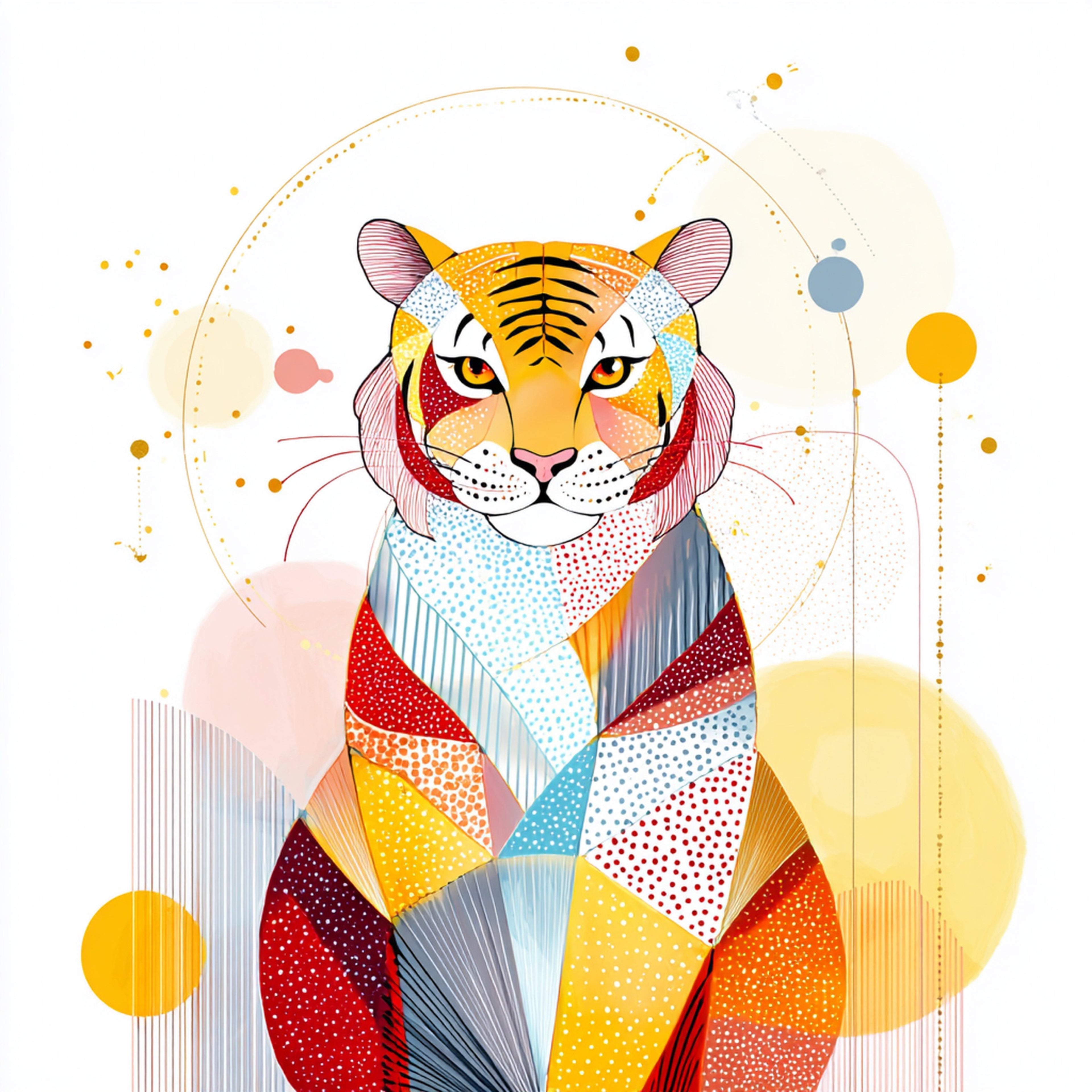 Geometric Tiger Wall Art 003 | Home & Nursery Decor
