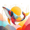 Geometric Whale Wall Art 001 | Home & Nursery Decor