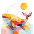 Geometric Whale Wall Art 004 | Home & Nursery Decor