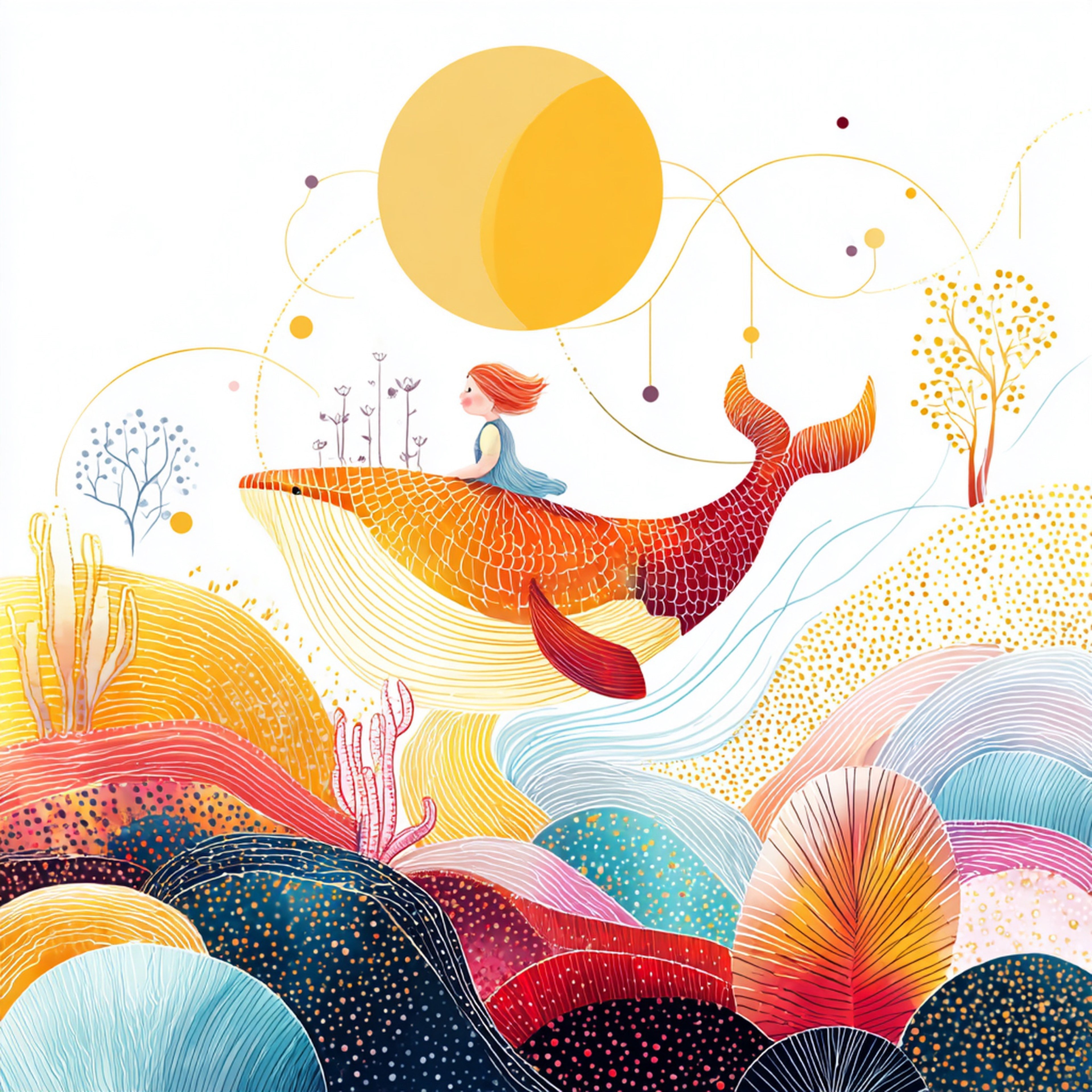 Geometric Whale Wall Art 005 | Home & Nursery Decor